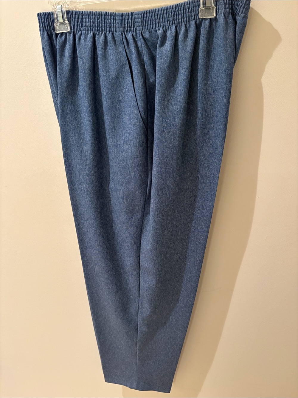 Briggs New York Women's Elastic Waist Straight Trousers - Denim Blue